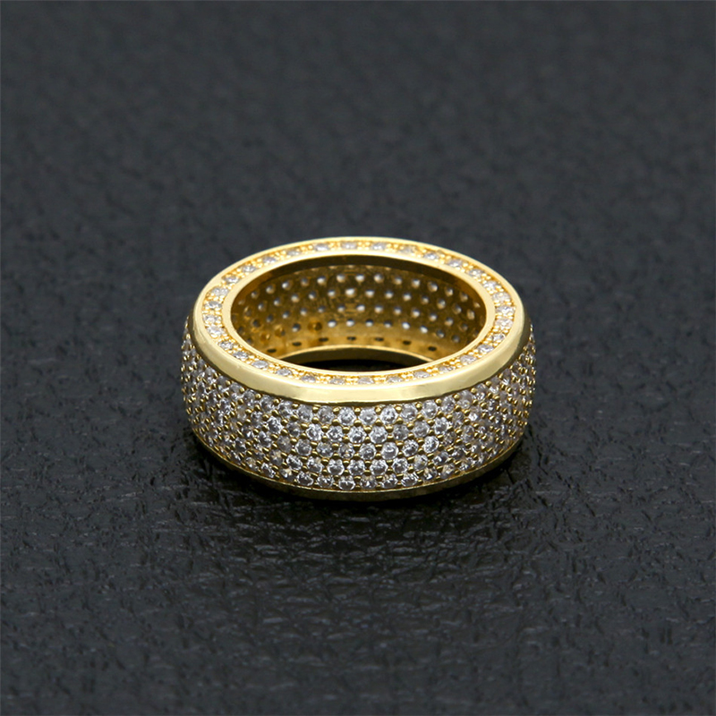 Iced Out Out Luxury Band Rings For Men Gold With Street Luxury Shine - Image 3