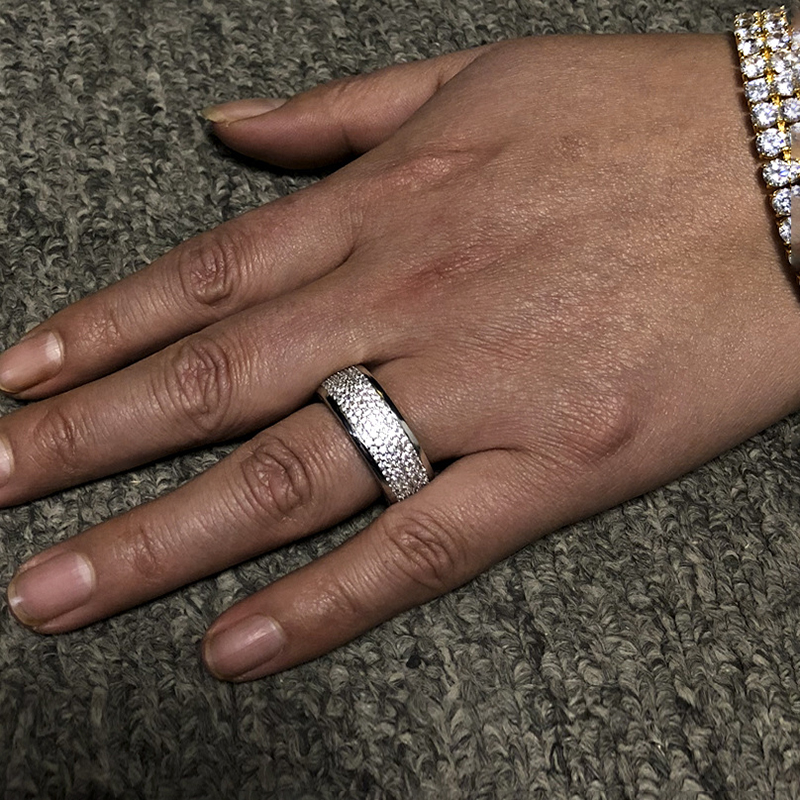 Iced Out Out Luxury Band Rings For Men Gold With Street Luxury Shine - Image 6
