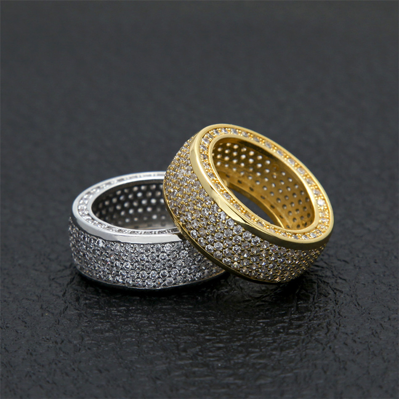 Iced Out Out Luxury Band Rings For Men Gold With Street Luxury Shine