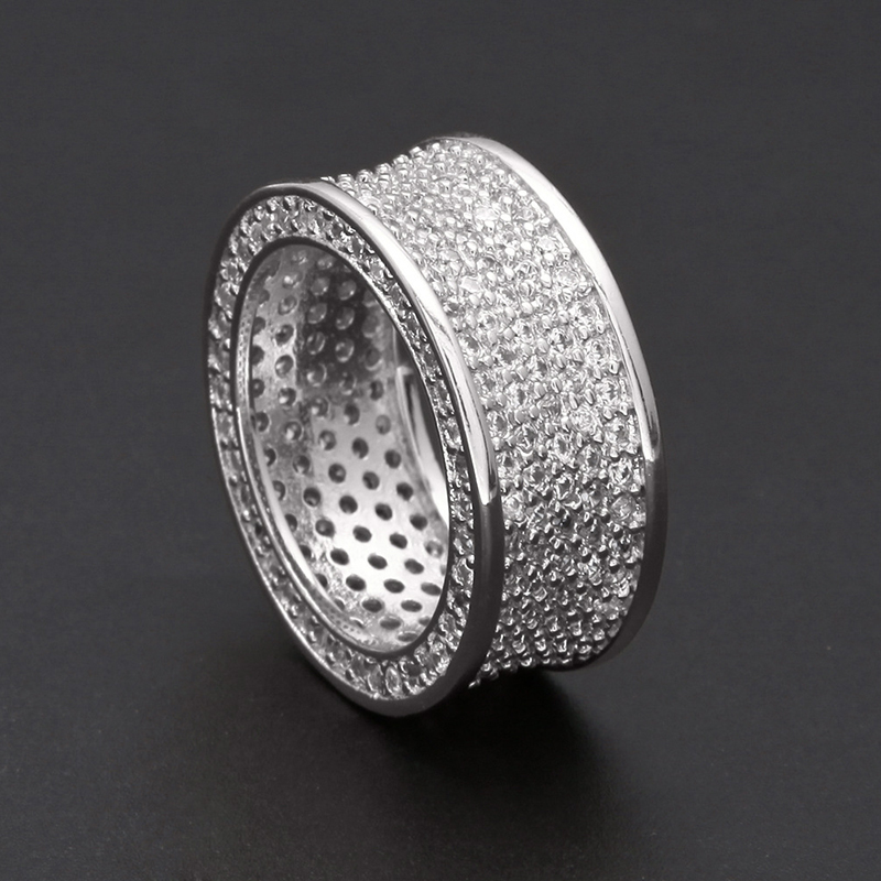 Iced Out Concave Band Ring Gold With Street Luxury Shine - Image 3