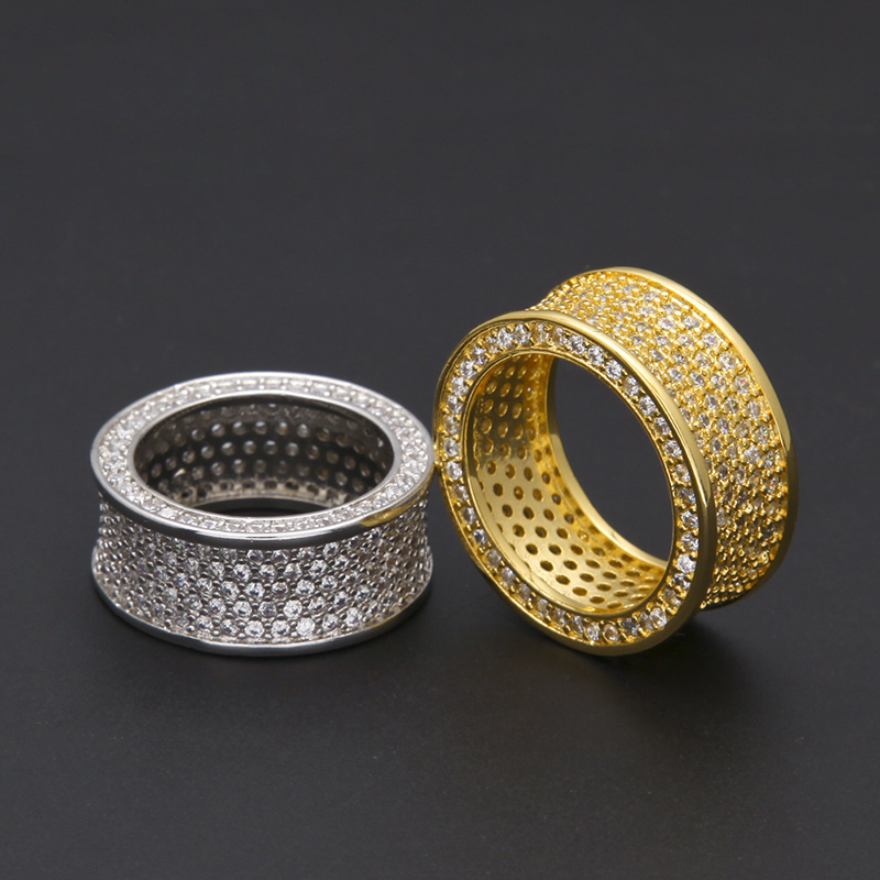 Iced Out Concave Band Ring Gold With Street Luxury Shine - Image 8