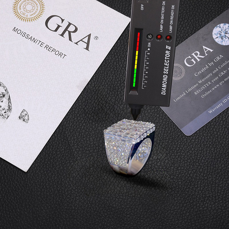 Moissanite Full Ice Out Baguette Cut Ring Iced Out Shine With Street Luxury - Image 3