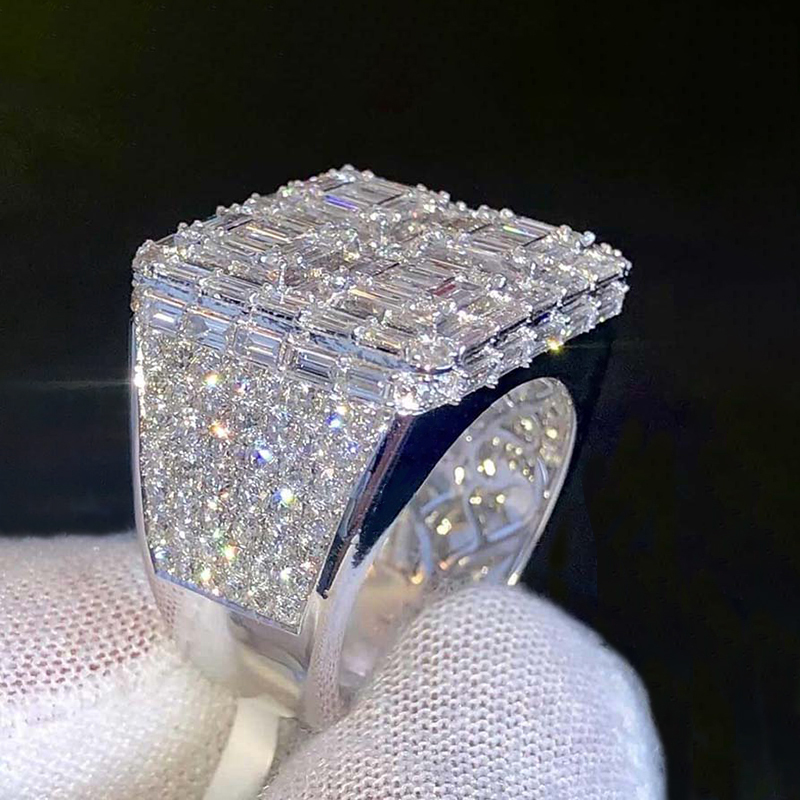Moissanite Full Ice Out Baguette Cut Ring Iced Out Shine With Street Luxury - Image 4