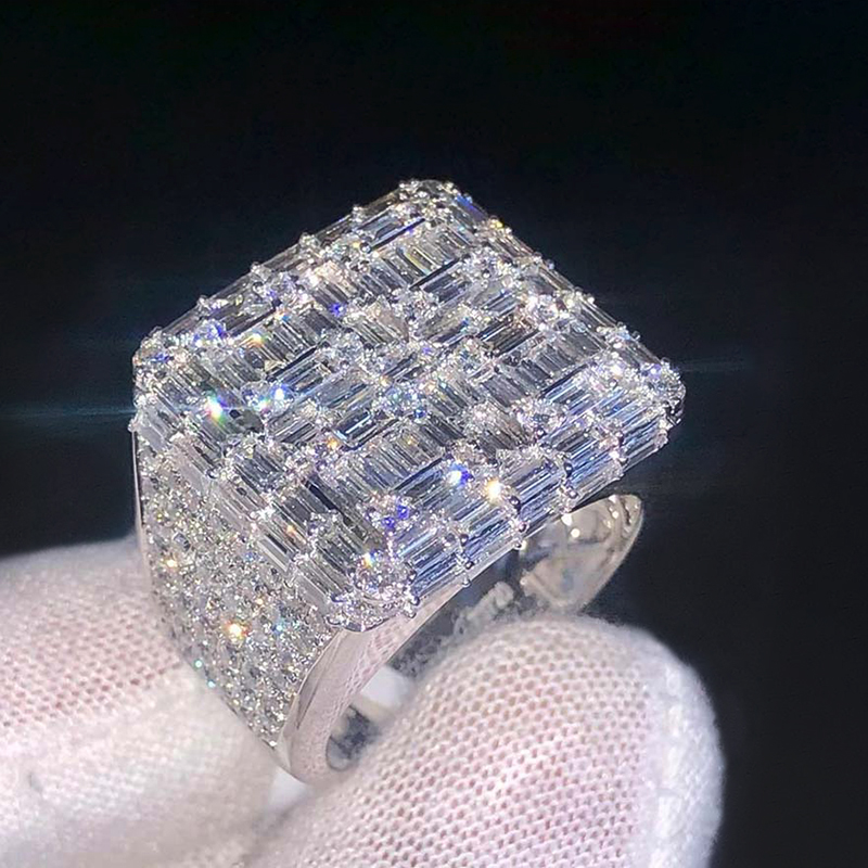 Moissanite Full Ice Out Baguette Cut Ring Iced Out Shine With Street Luxury - Image 5