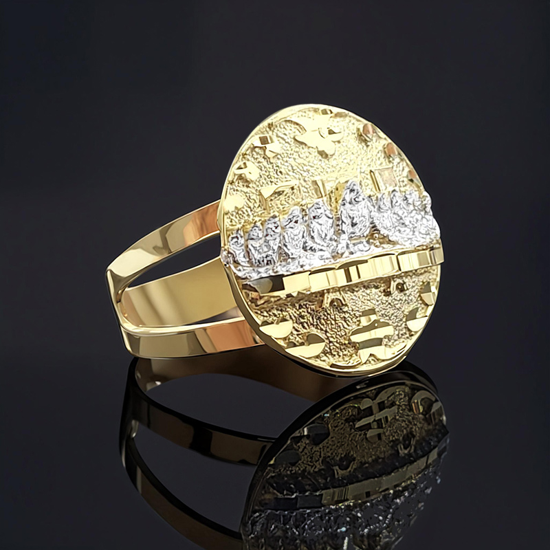 Last Supper Disc Ring Bold Statement Style With Street Luxury - Image 3