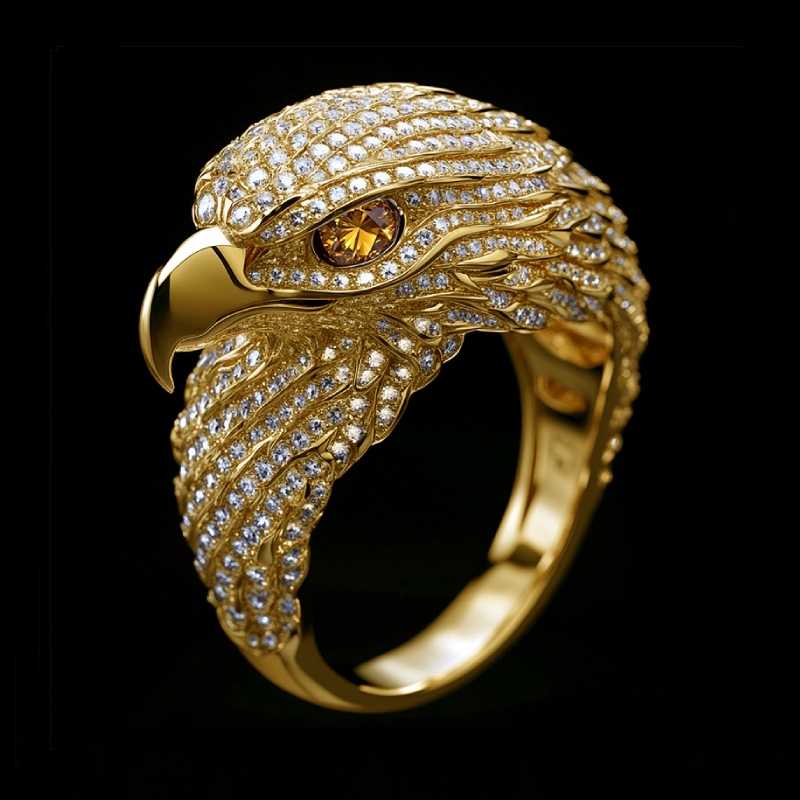 Micro Paved Eagle Head Ring Bold Statement Style With Street Luxury