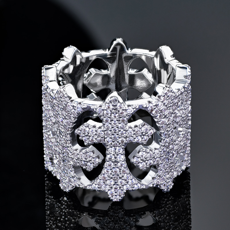 Iced Out Out Cross Ring Gold Premium Look Without Heavy Price