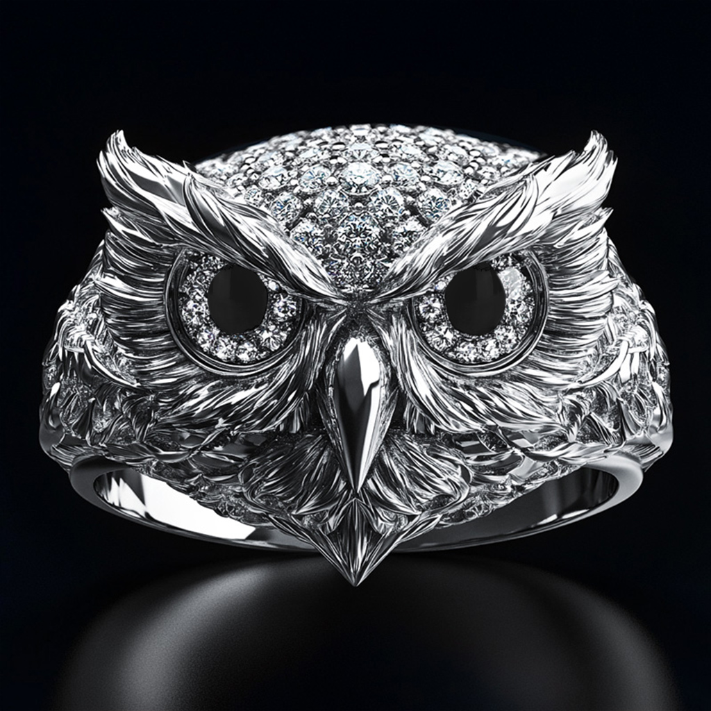 Iced Out Owl Ring Moissanite Premium Look Without Heavy Price - Image 4