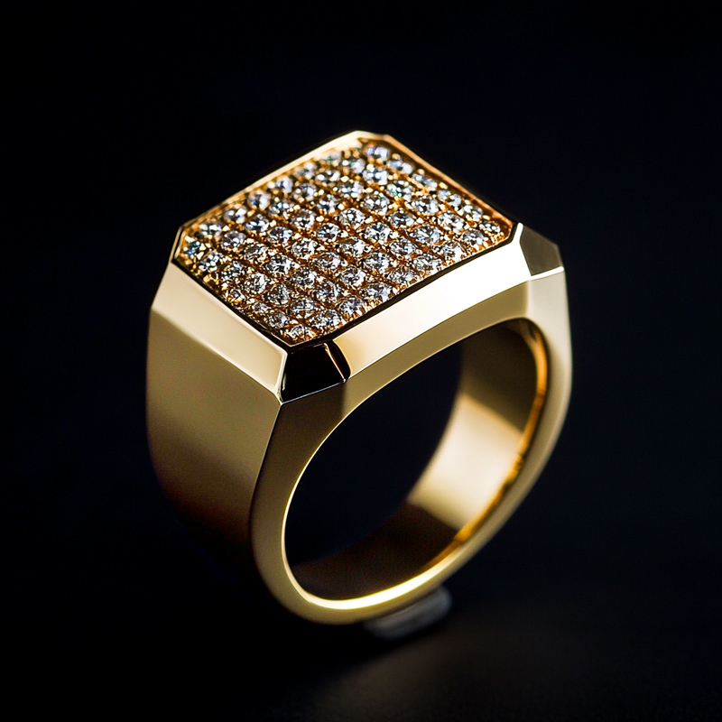 Men's Classic Diamond Ring Band Moissanite With Street Luxury Shine