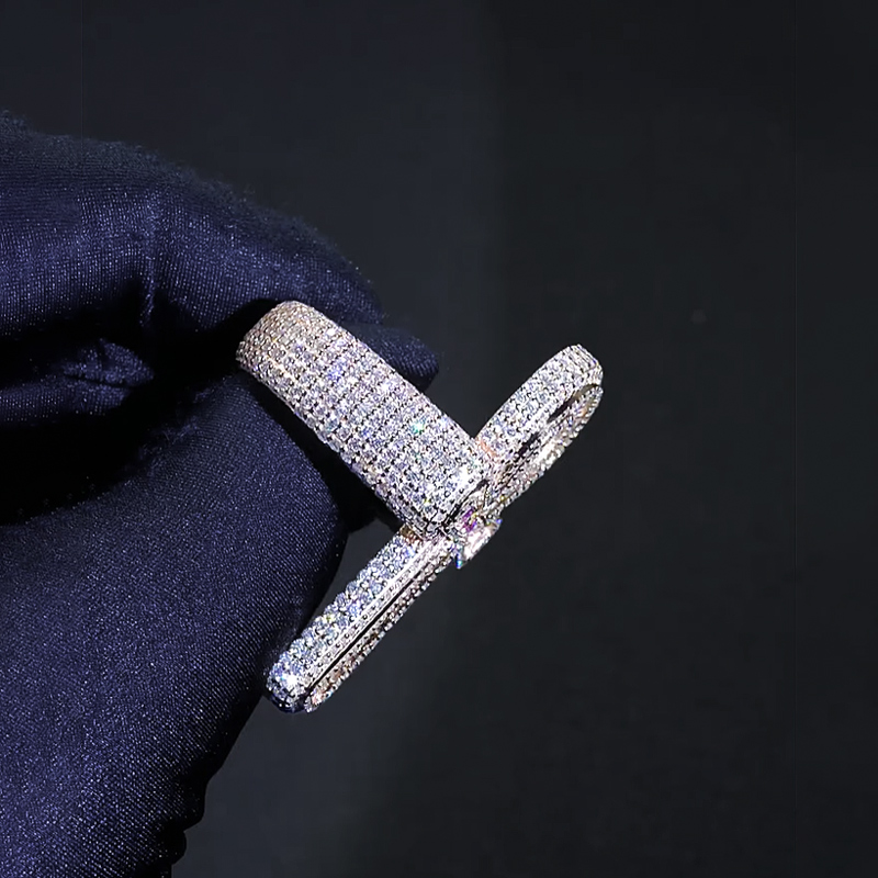 Iced Out Colorful Baguette Cut Ankh Ring Gold With Street Luxury Shine - Image 4