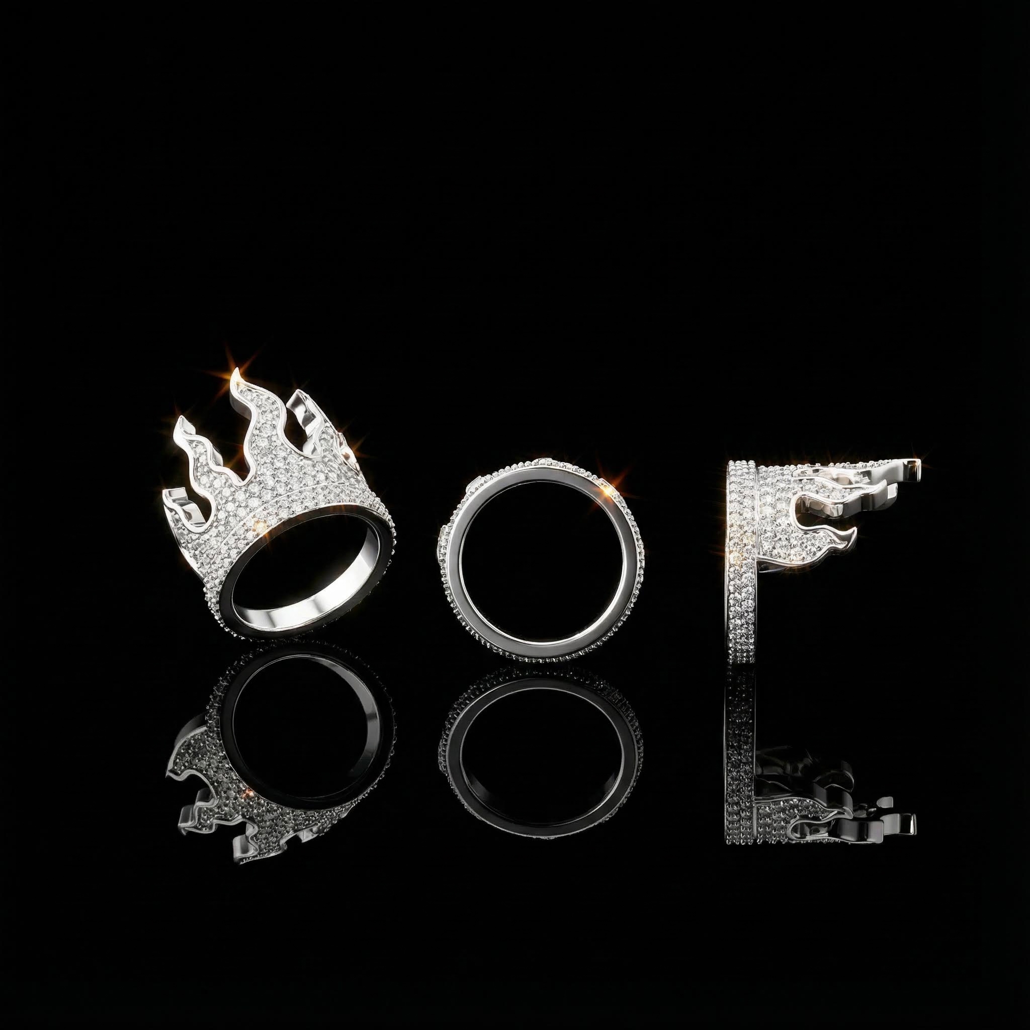 Full Iced Out Flame Ring Moissanite With Street Luxury Shine - Image 5