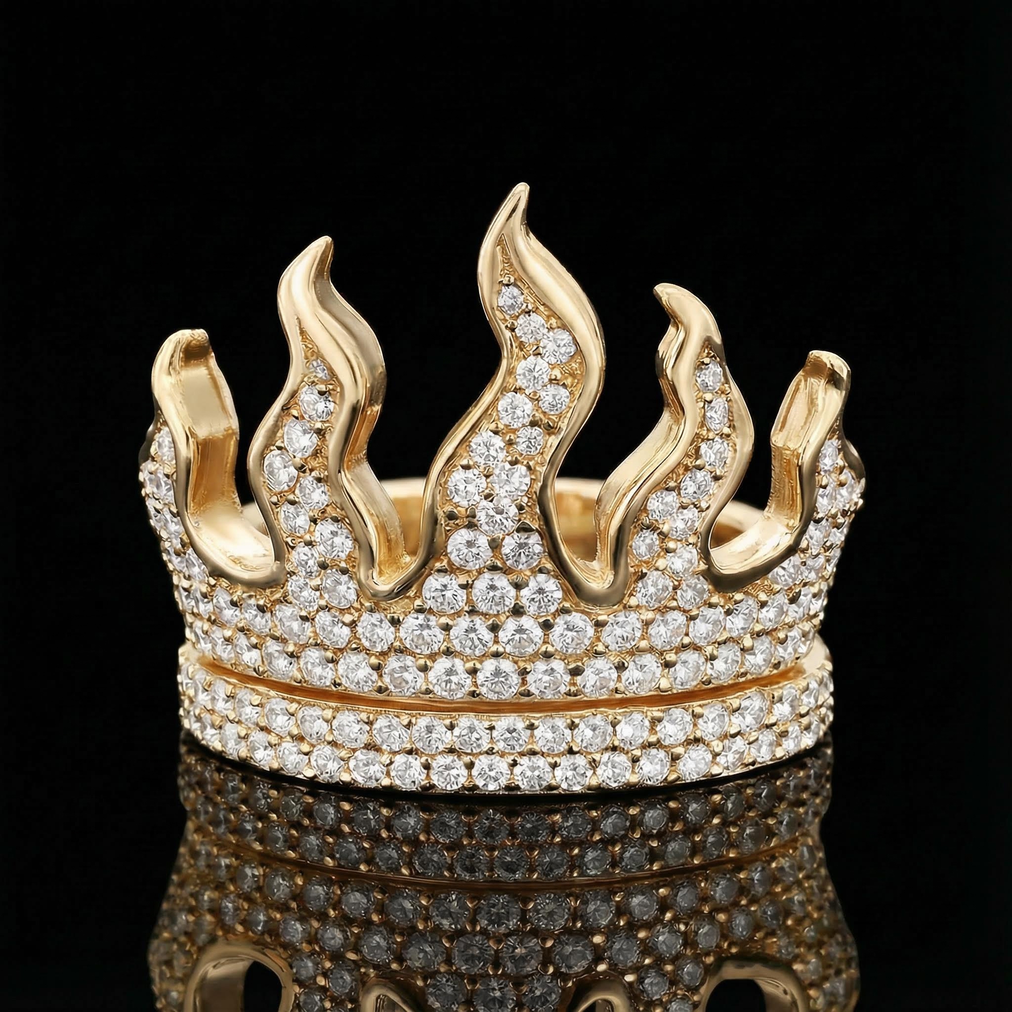 Full Iced Out Flame Ring Moissanite With Street Luxury Shine - Image 8