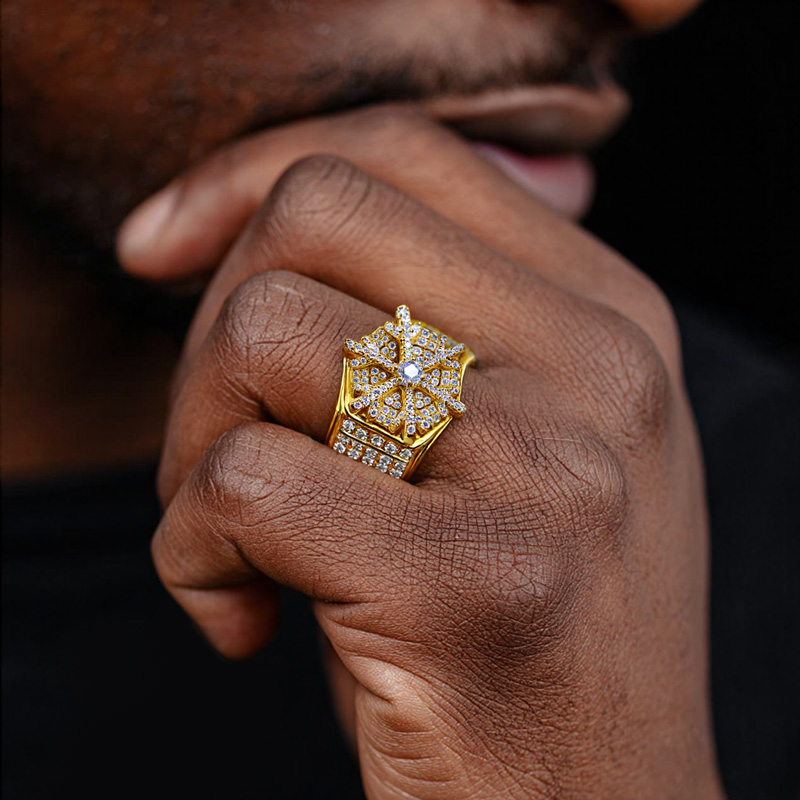 Iced Out Out Snowflake Ring Moissanite With Street Luxury Shine - Image 5