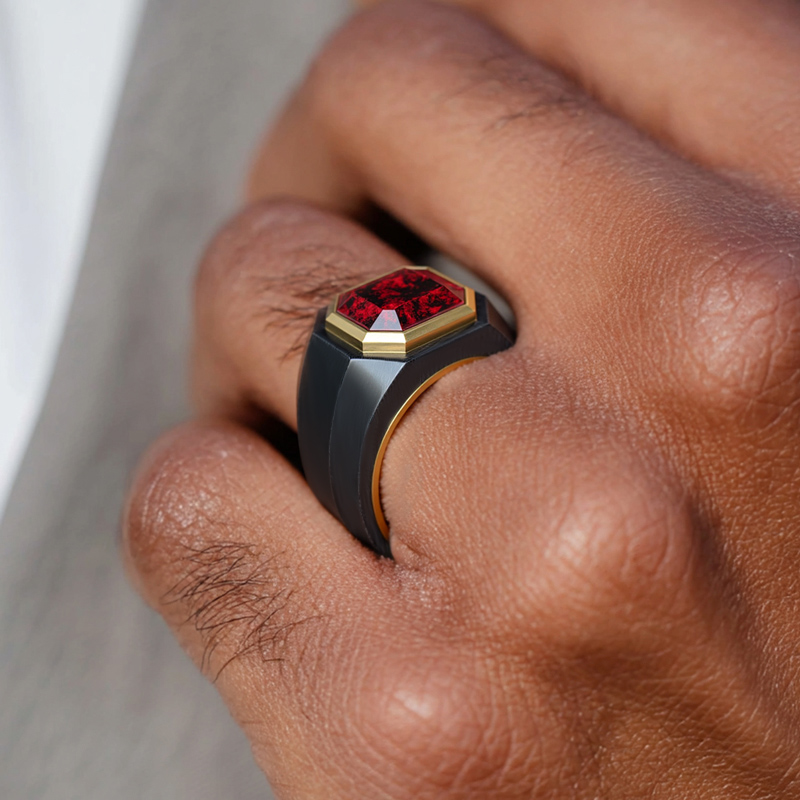Iced Out Ruby Signet Ring Silver Premium Look Without Heavy Price - Image 4