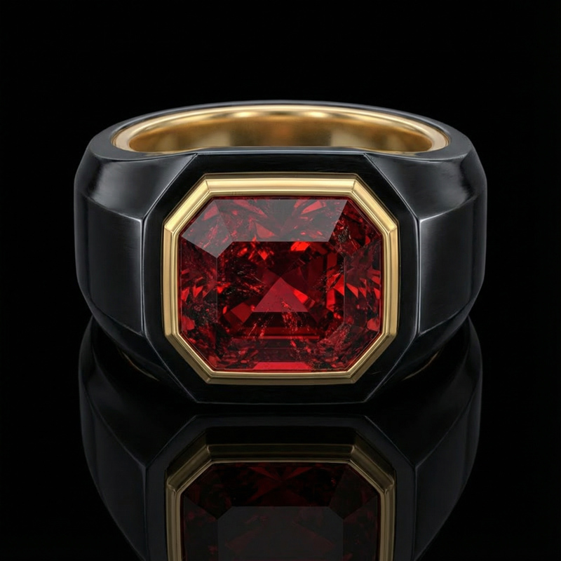 Iced Out Ruby Signet Ring Silver Premium Look Without Heavy Price - Image 6