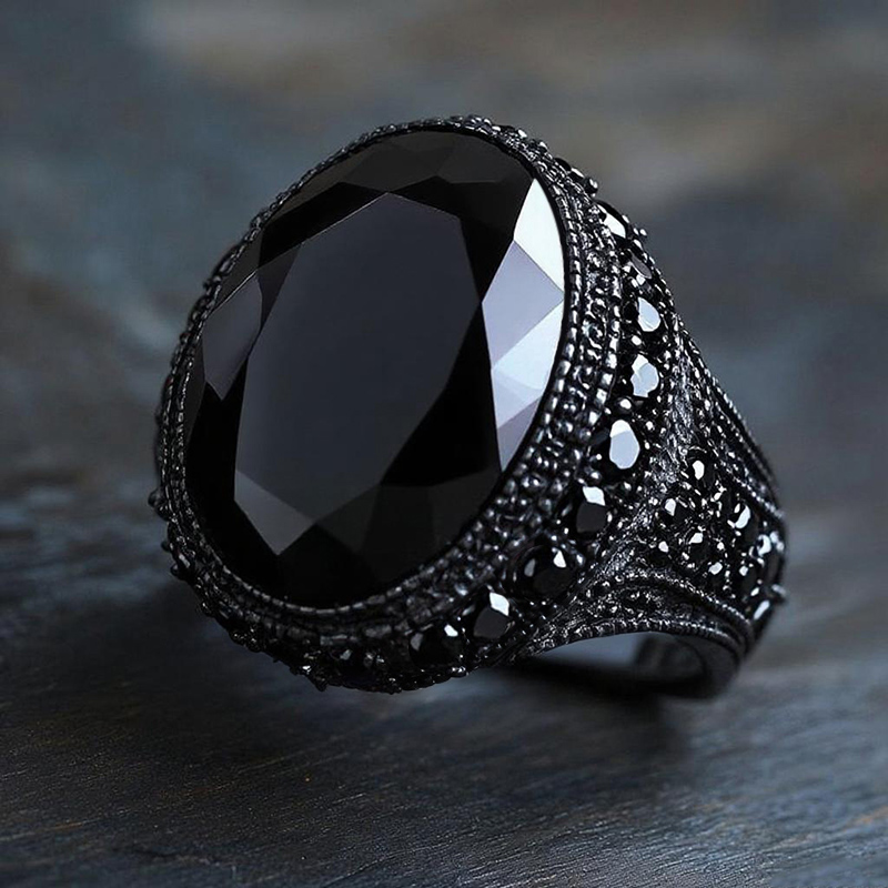 Iced Out Black Onyx Ring In Black Gold Gold Shine With Street Luxury