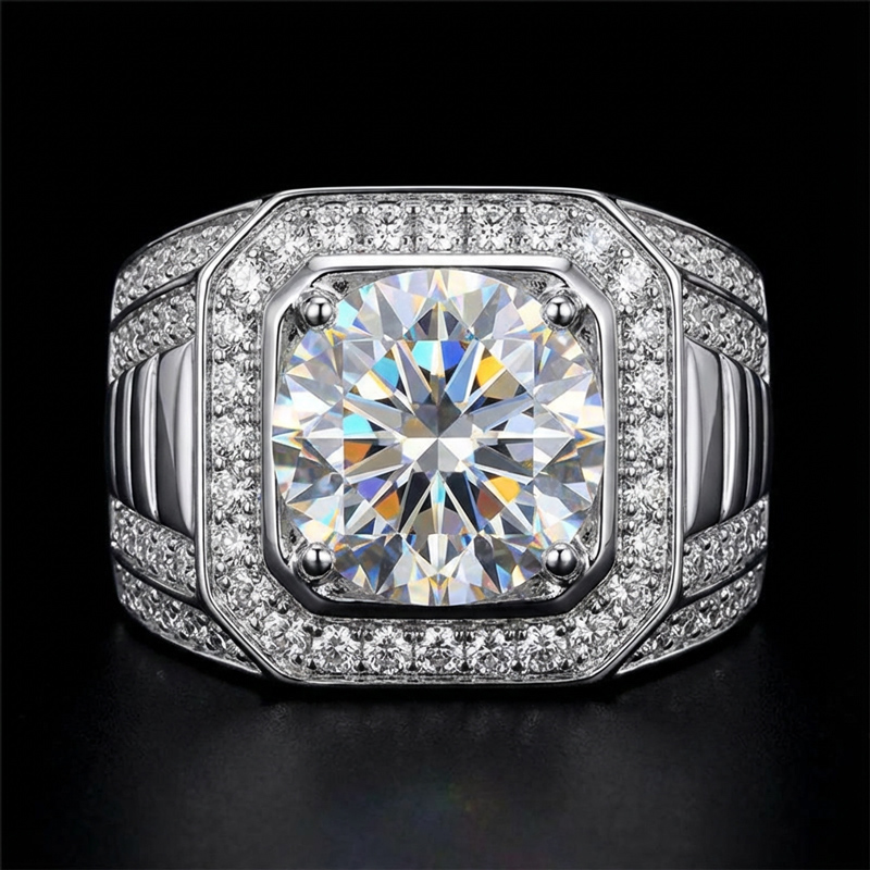 Iced Out Out 5.0 Ct Round Cut Men's Ring Silver With Street Luxury Shine - Image 5