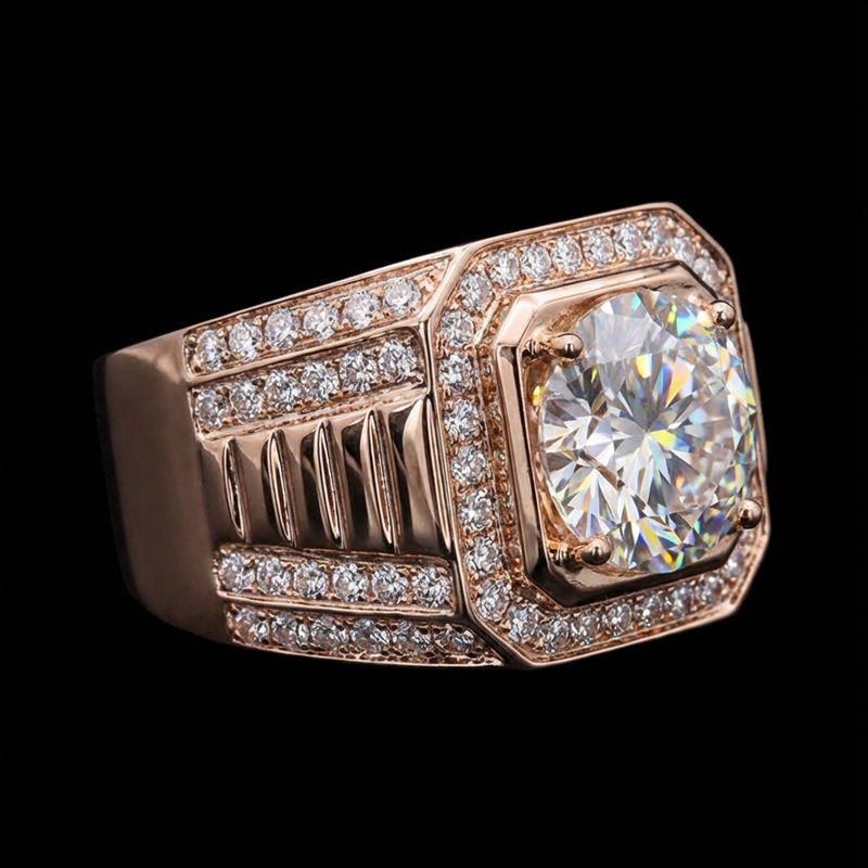 Iced Out Out 5.0 Ct Round Cut Men's Ring Silver With Street Luxury Shine - Image 6
