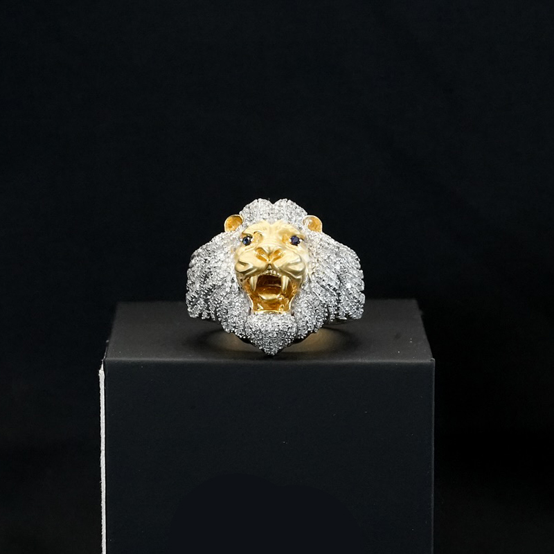 Iced Out Out Roaring Lion Head Ring Moissanite With Street Luxury Shine - Image 4