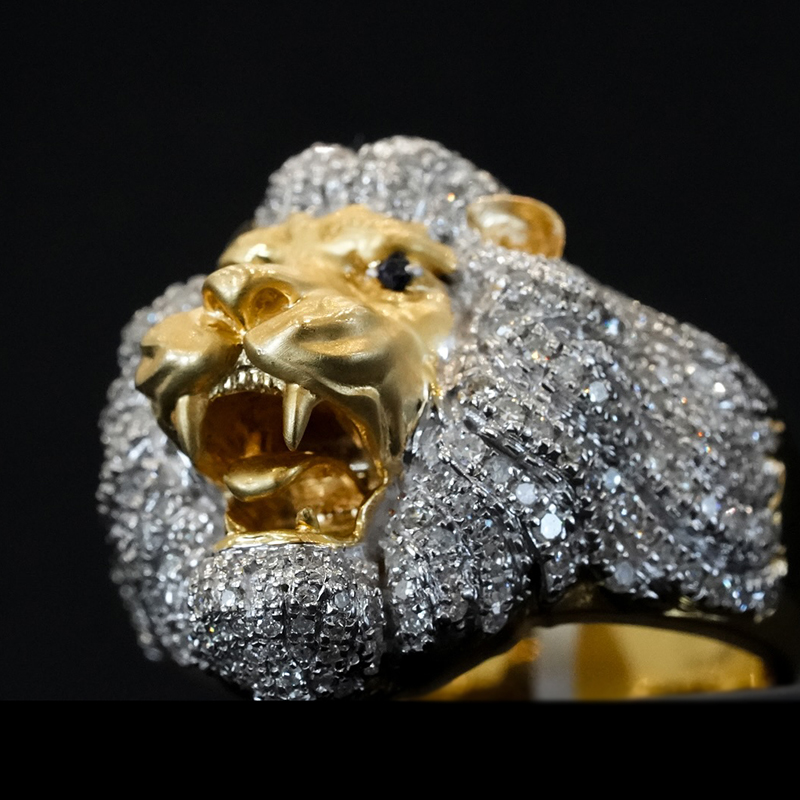 Iced Out Out Roaring Lion Head Ring Moissanite With Street Luxury Shine - Image 5