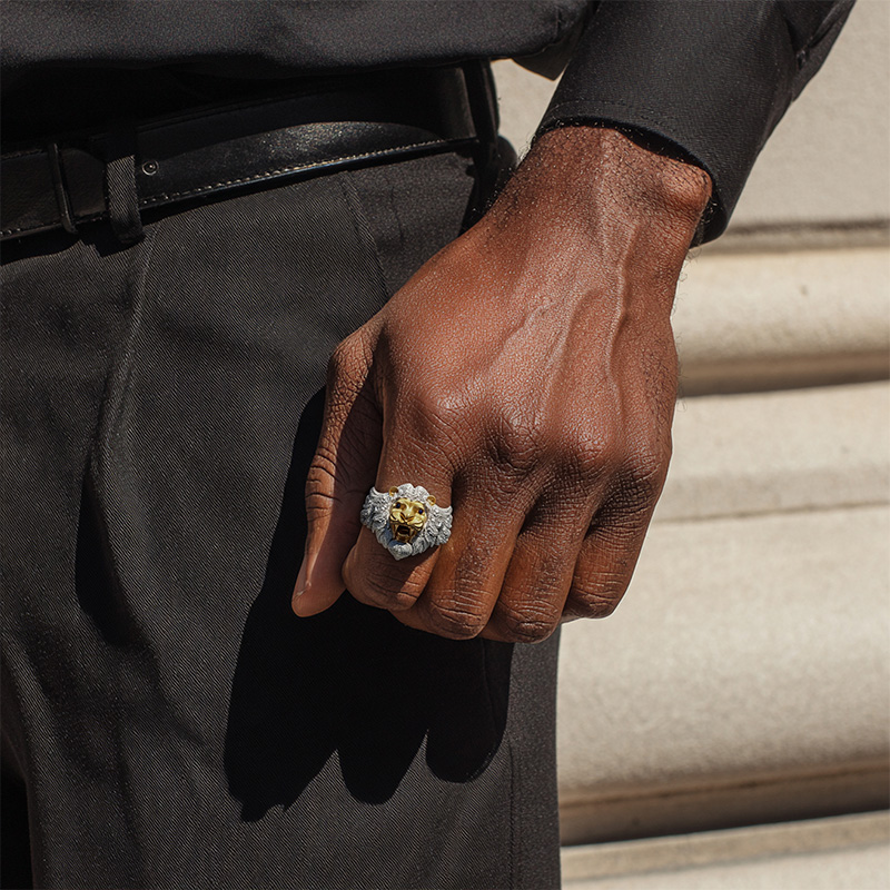Iced Out Out Roaring Lion Head Ring Moissanite With Street Luxury Shine - Image 6