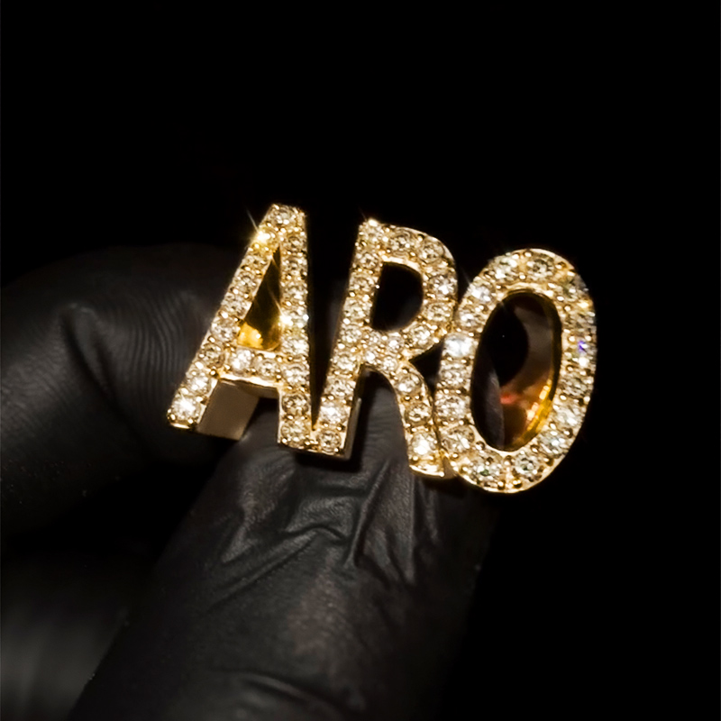 Iced Out Custom Name Ring Moissanite With Street Luxury Shine