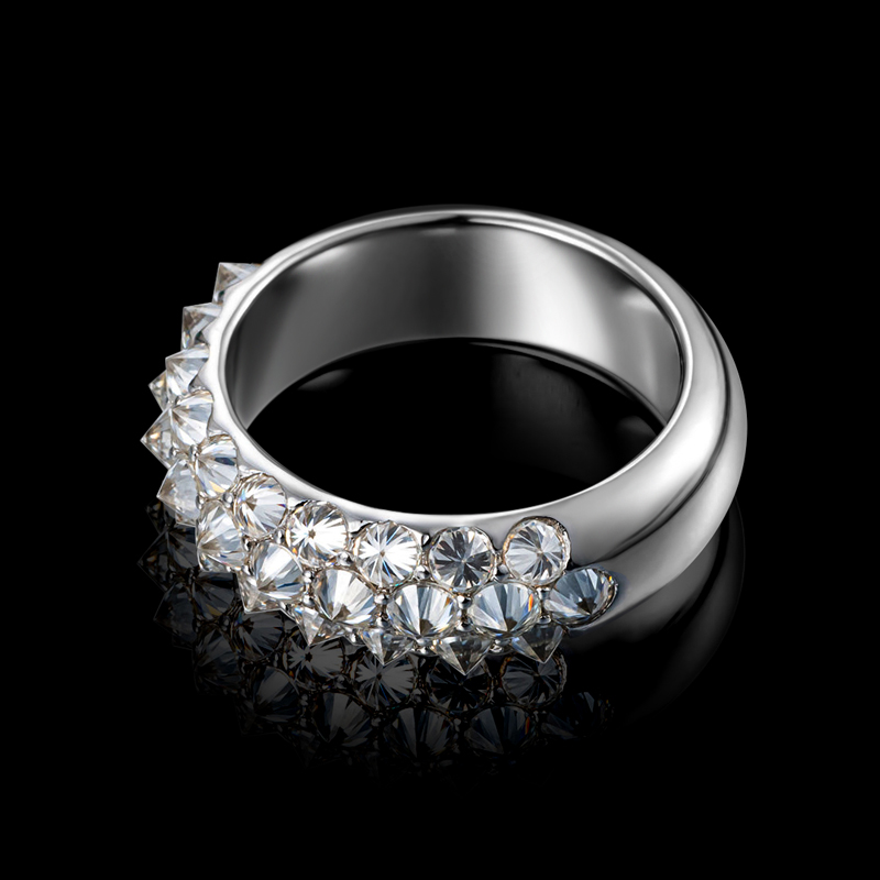 Iced Out Out Inverted Setting Round Cut Ring Moissanite - Image 4