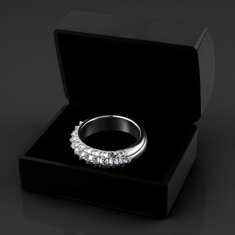 Iced Out Out Inverted Setting Round Cut Ring Moissanite - Image 5