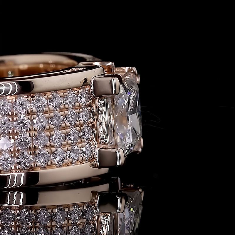 Princess Cut Pave Men's Engagement Ring Moissanite With Street Luxury Shine - Image 4