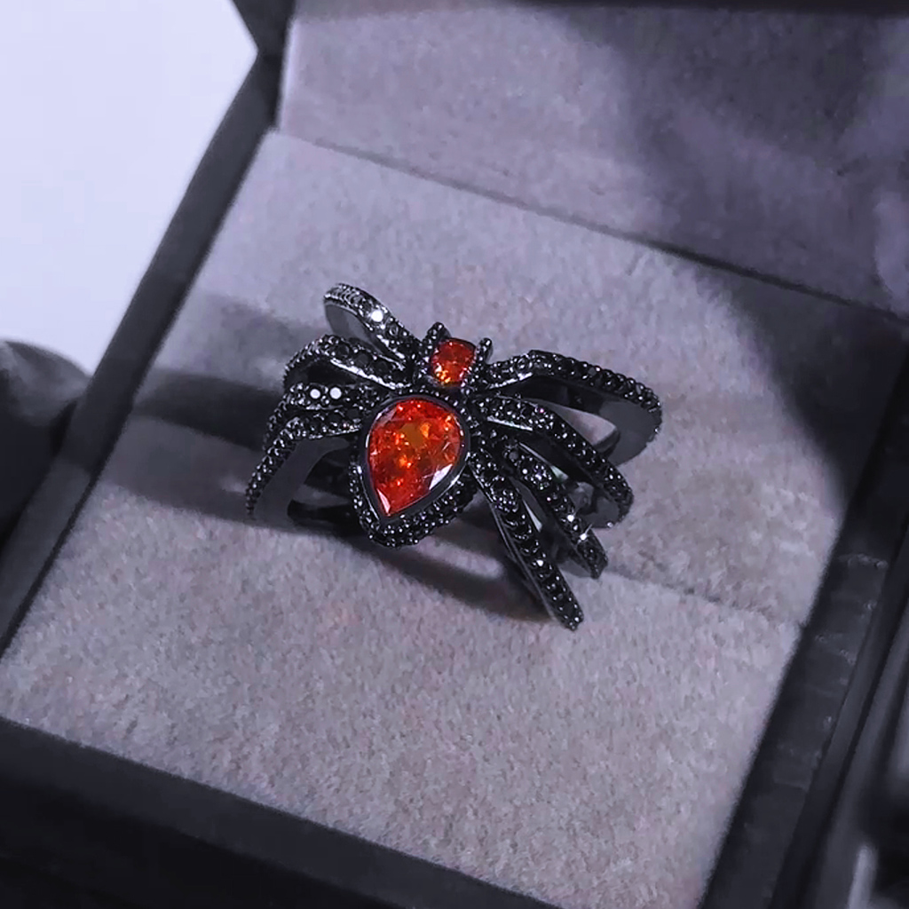 Iced Out Out Black Spider Open Ring Silver With Street Luxury Shine - Image 4
