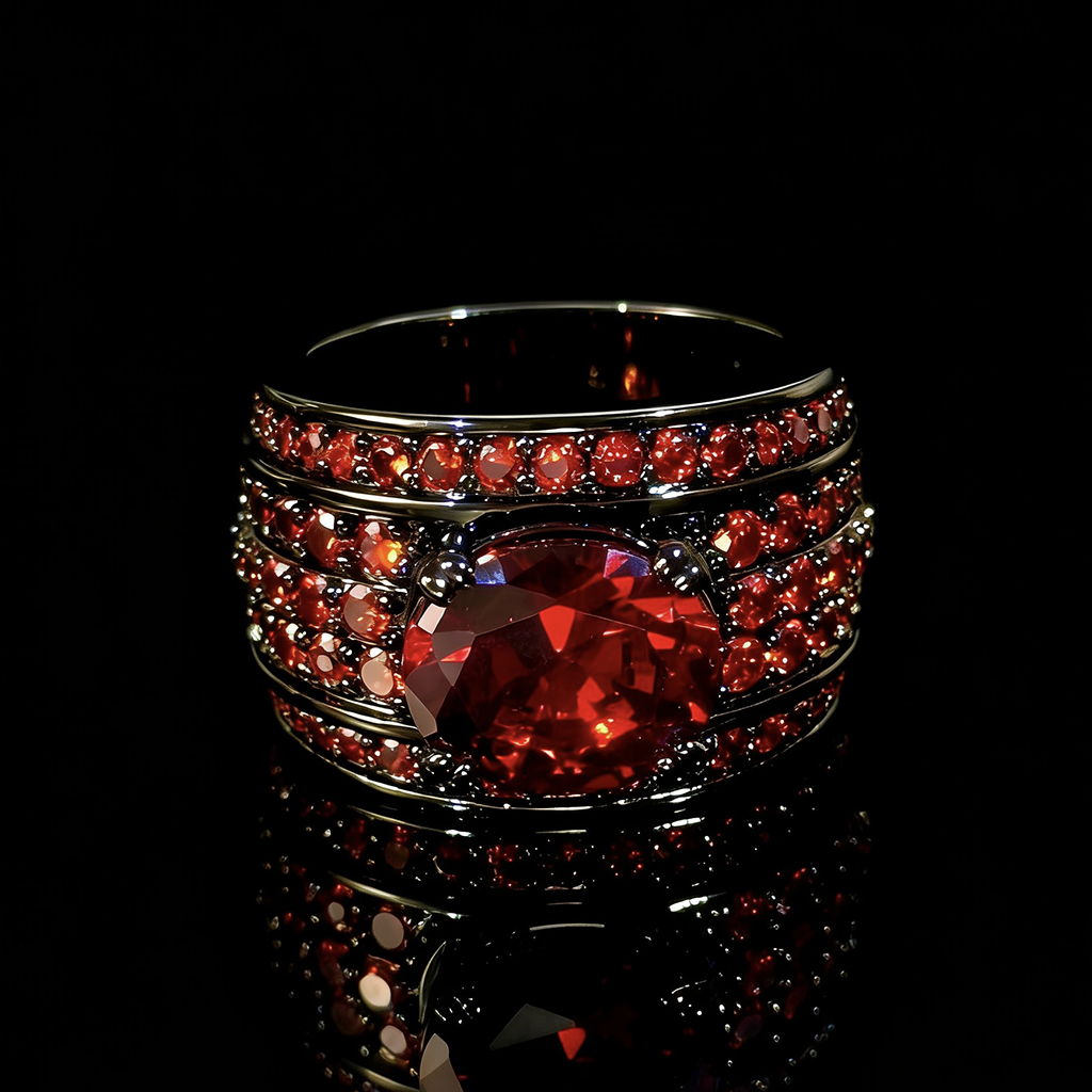 Iced Out Ring In Black Gold Plating Gold Shine With Street Luxury - Image 3