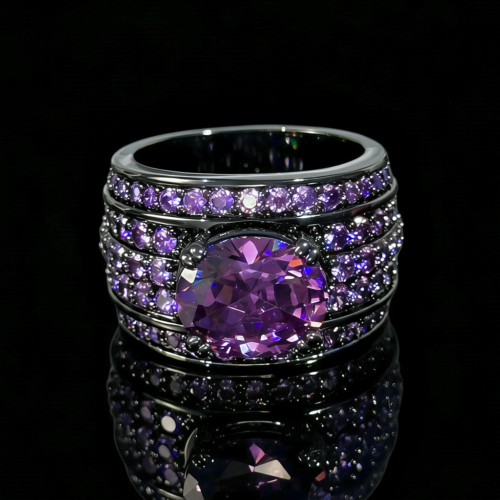 Iced Out Ring In Black Gold Plating Gold Shine With Street Luxury - Image 5