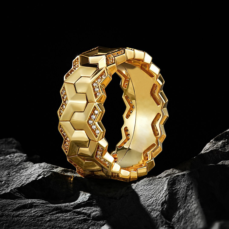 Iced Out Double Row Armor Ring Moissanite With Street Luxury Shine - Image 4