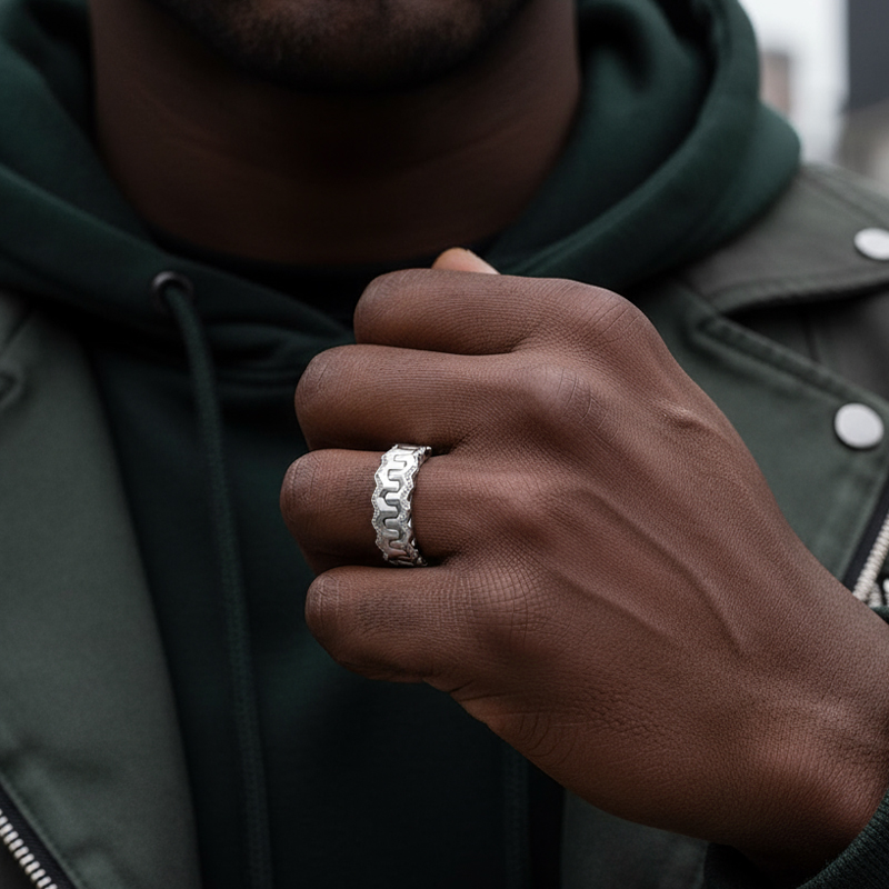 Iced Out Double Row Armor Ring Moissanite With Street Luxury Shine - Image 6