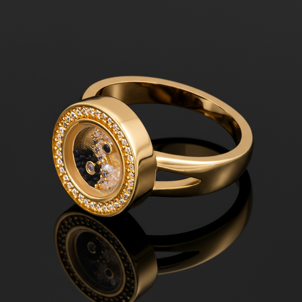 Yinyang Floating Diamonds Ring Moissanite With Street Luxury Shine - Image 4