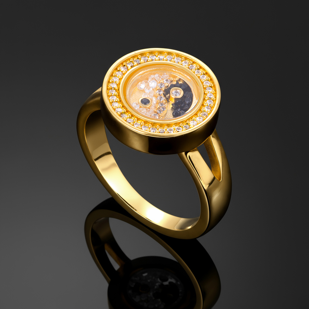 Yinyang Floating Diamonds Ring Moissanite With Street Luxury Shine - Image 5