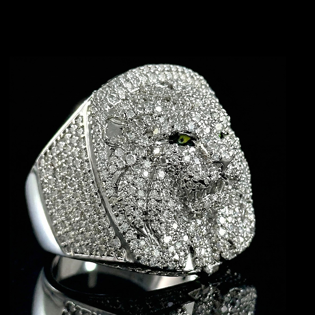 Iced Out Out Lion Ring Gold Premium Look Without Heavy Price