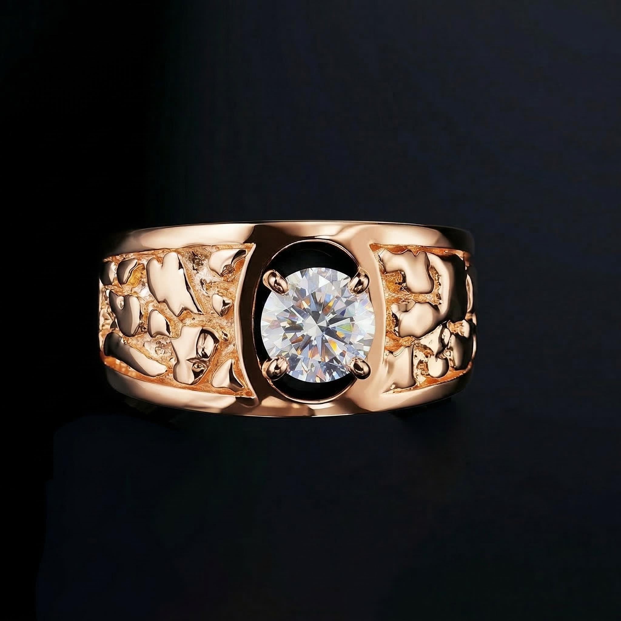 925s & Vvs Moissanite 1.2ct Nugget Ring Iced Out Shine With Street Luxury - Image 7