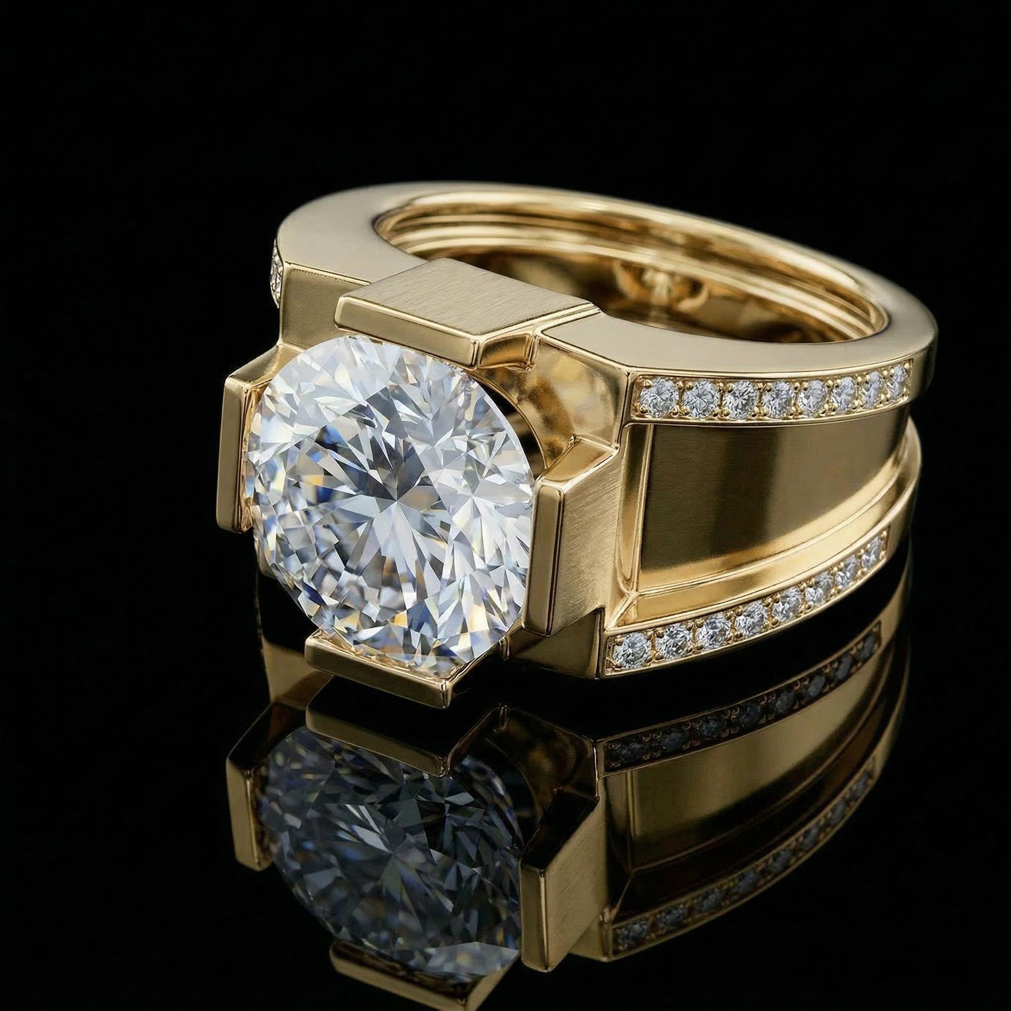 Iced Out Out 9.0 Ct Round Cut Men's Ring Silver With Street Luxury Shine - Image 4