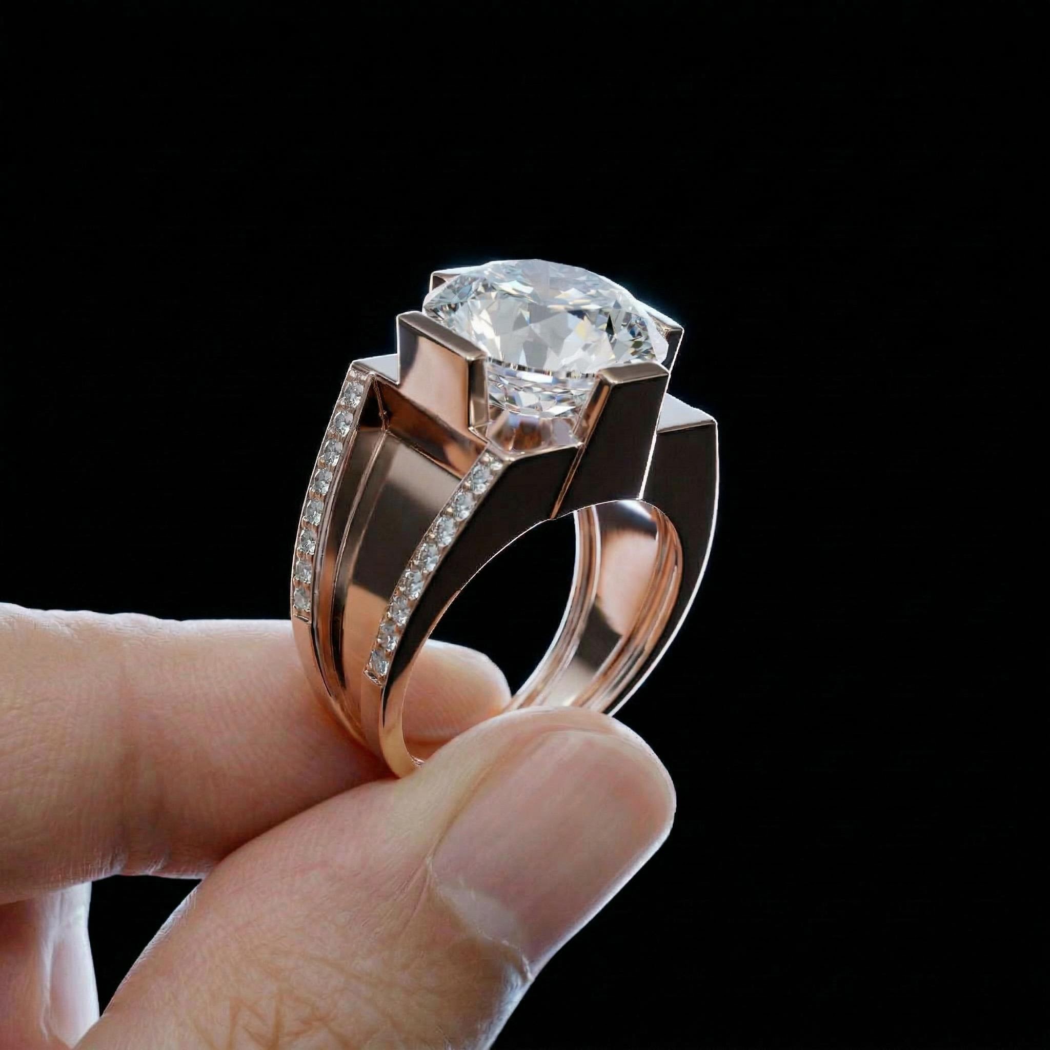 Iced Out Out 9.0 Ct Round Cut Men's Ring Silver With Street Luxury Shine - Image 5