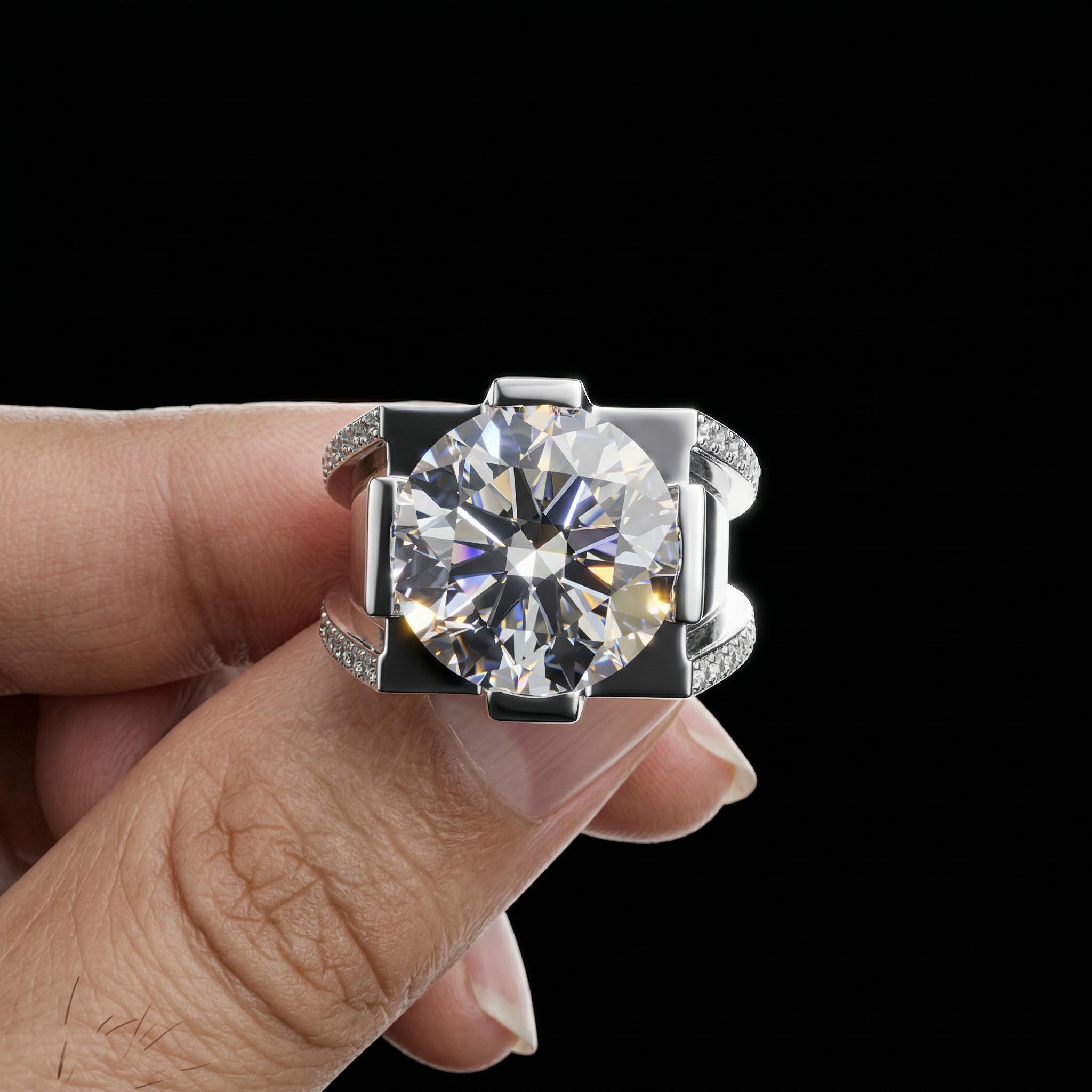 Iced Out Out 9.0 Ct Round Cut Men's Ring Silver With Street Luxury Shine - Image 6