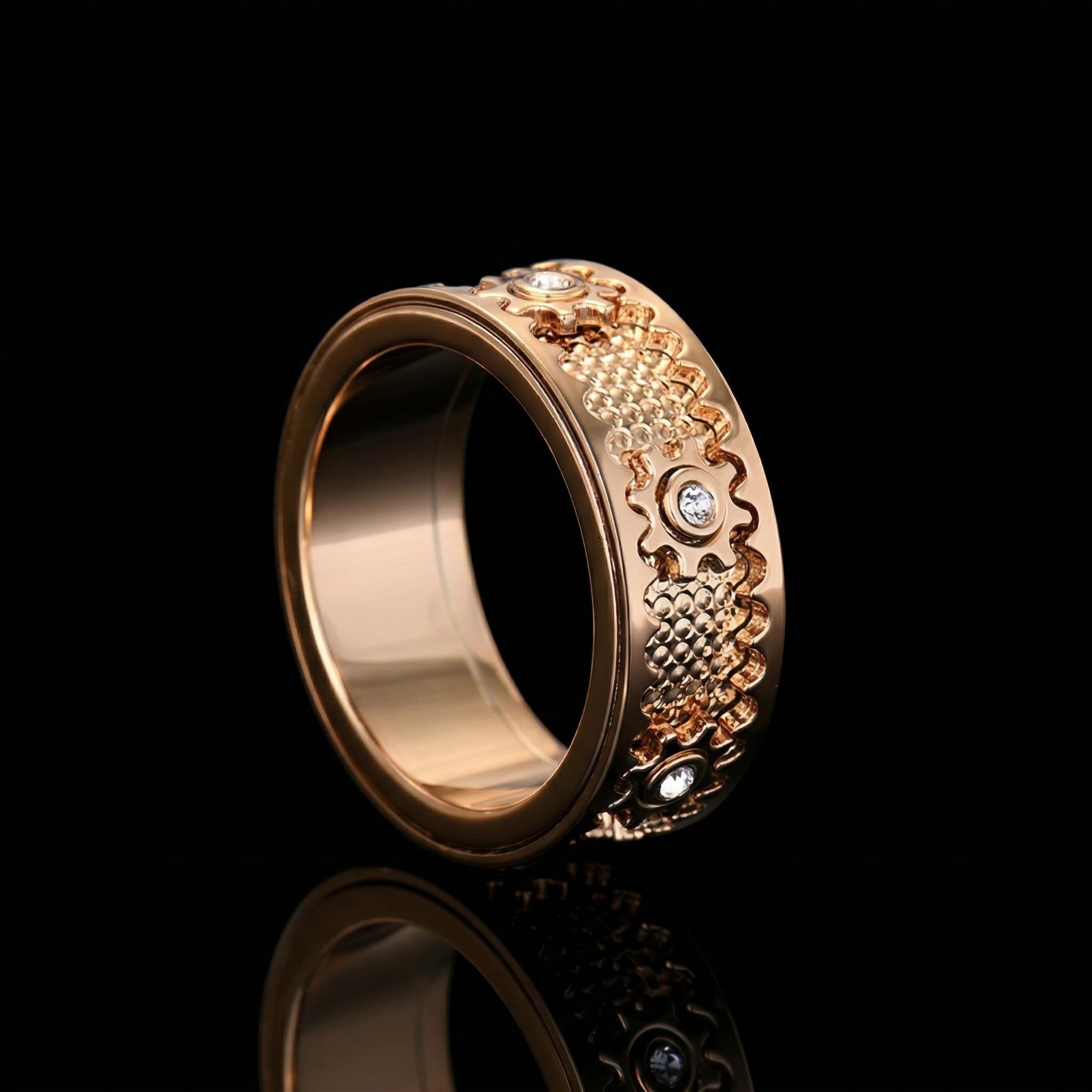 Rotating Gear Spinner Fidget Ring Bold Statement Style With Street Luxury - Image 4