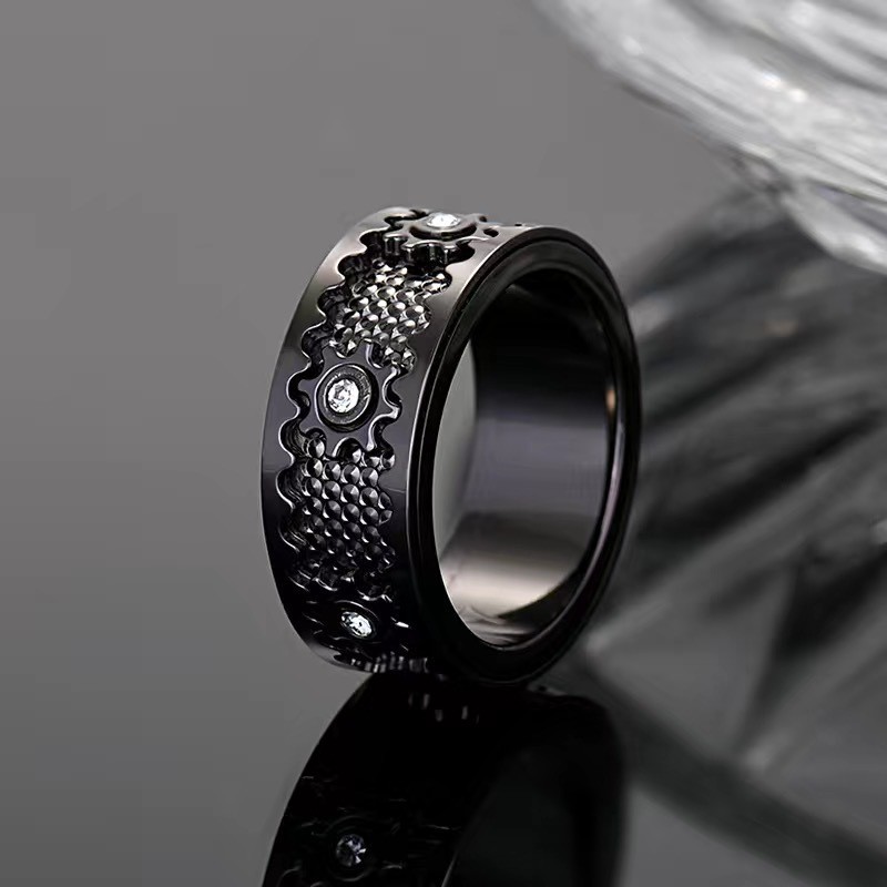 Rotating Gear Spinner Fidget Ring Bold Statement Style With Street Luxury - Image 5