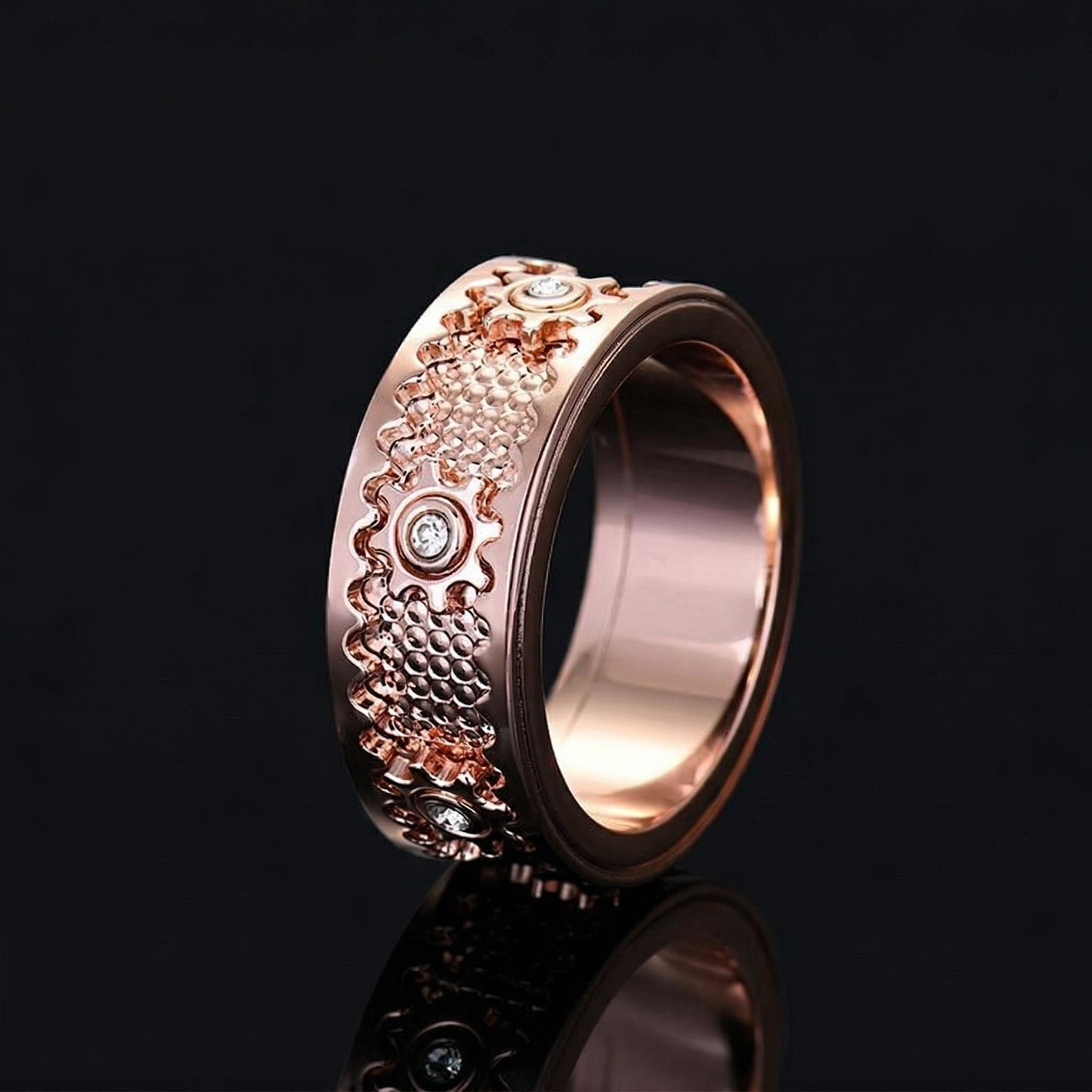 Rotating Gear Spinner Fidget Ring Bold Statement Style With Street Luxury - Image 6