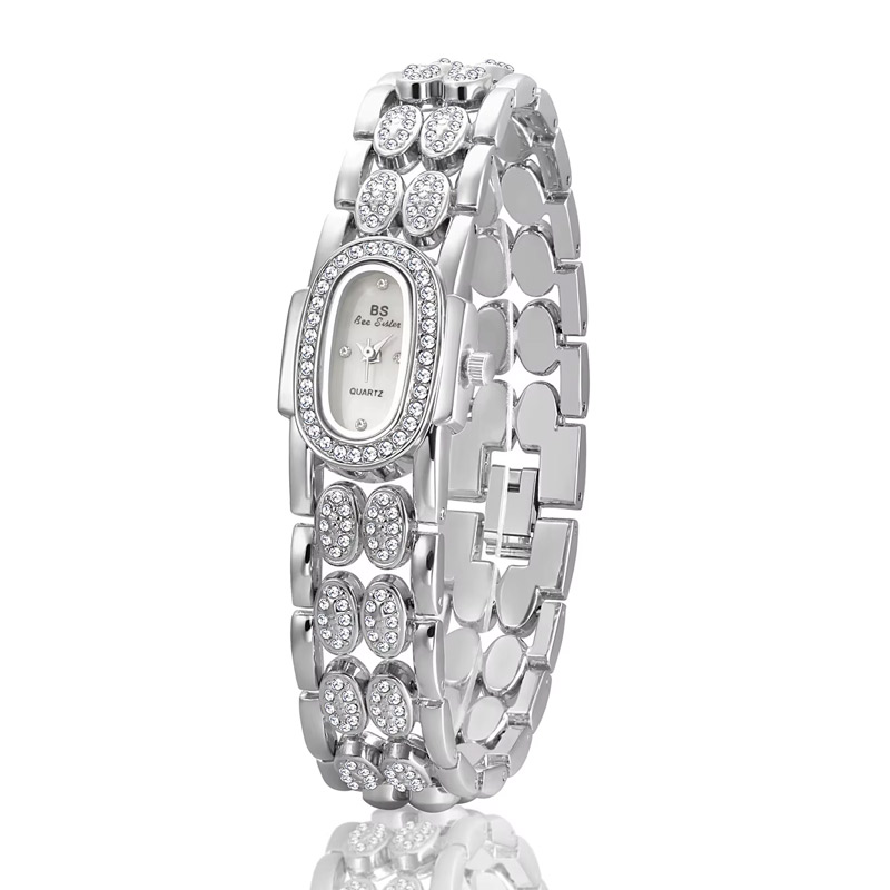 Iced Out Oval Dial Women's Quartz Bracelet Watch With Street Luxury Shine - Image 4