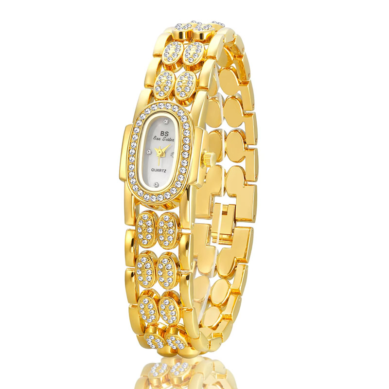 Iced Out Oval Dial Women's Quartz Bracelet Watch With Street Luxury Shine - Image 7