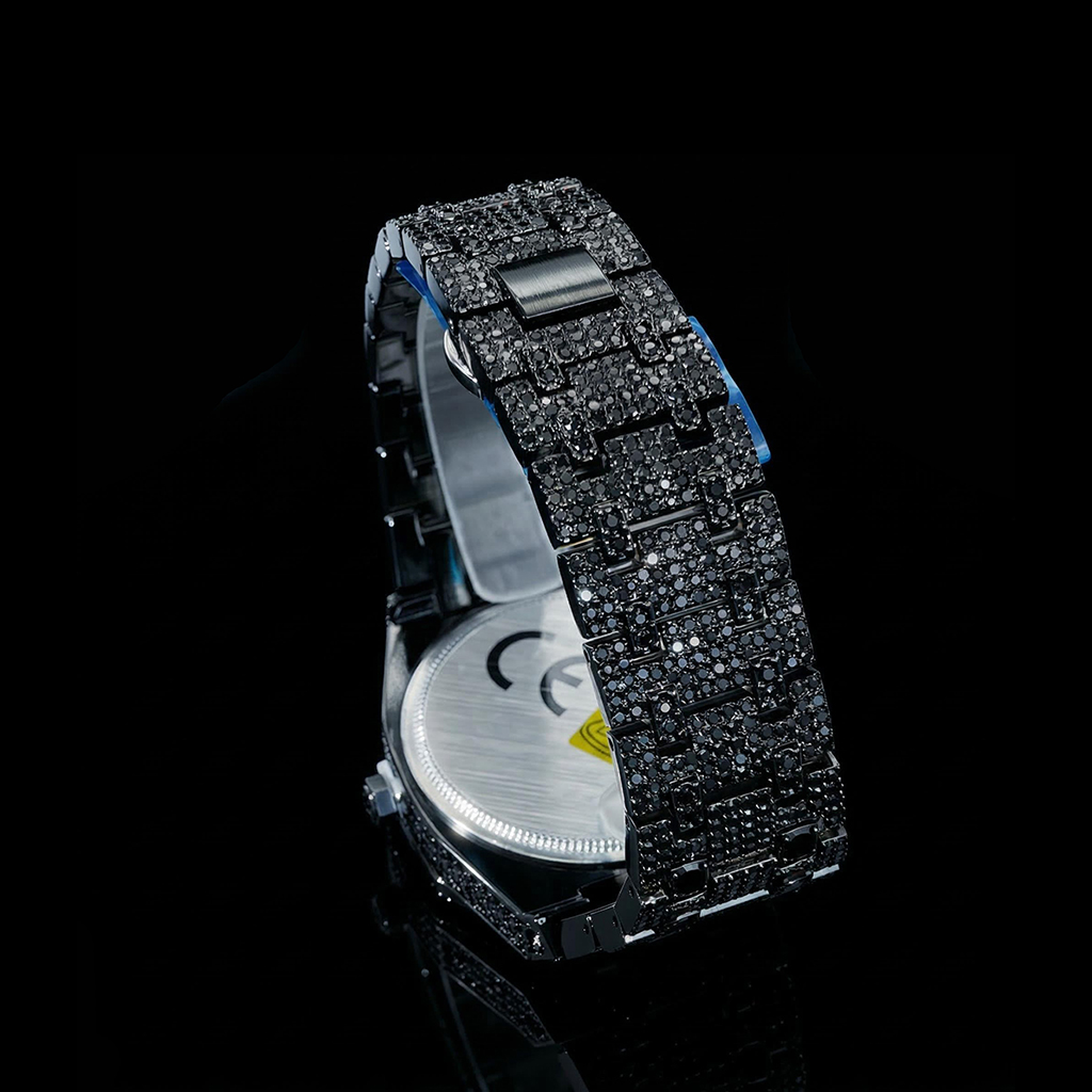 Iced Out Out Black Thorn Crown Men's Watch Silver With Street Luxury Shine - Image 6