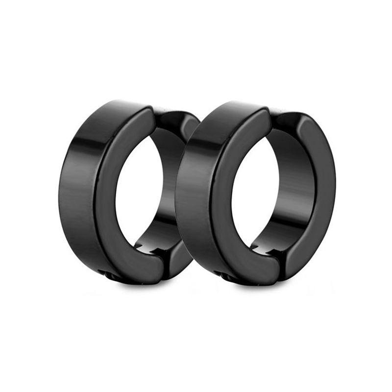 Clip On No-pierced Titanium Steel Earrings Silver With Street Luxury Shine - Image 6