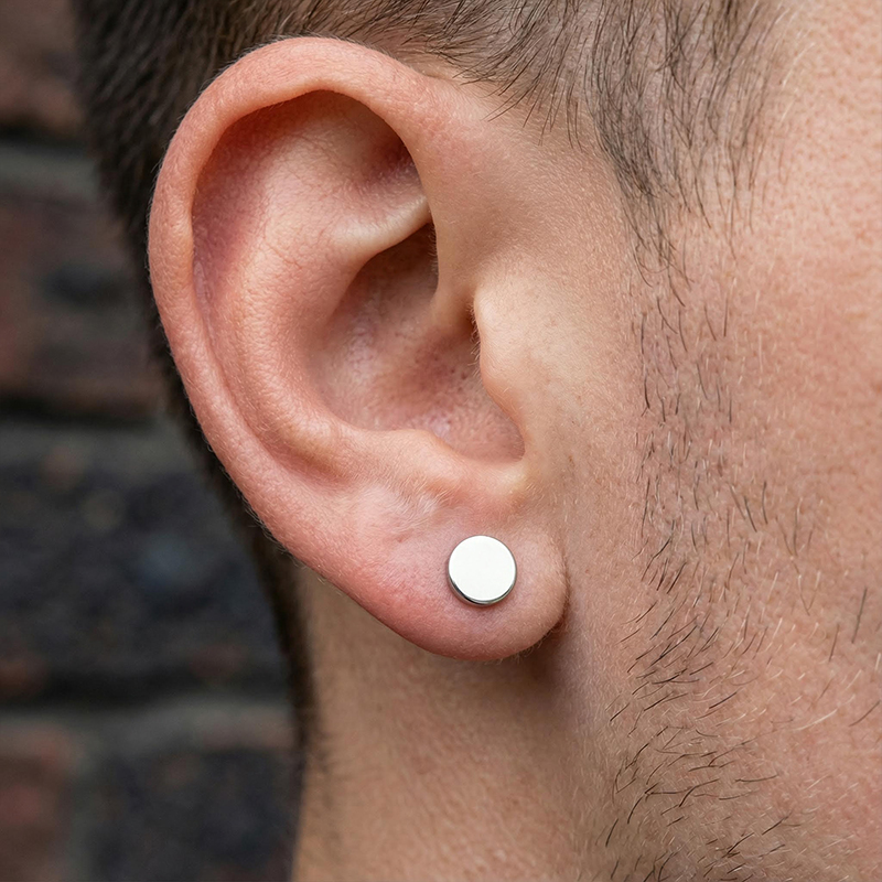 Round Stainless Steel Stud Earrings Bold Statement Style With Street Luxury - Image 6