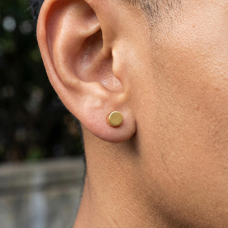 Round Magnetic No-pierced Stud Earrings Silver With Street Luxury Shine - Image 4